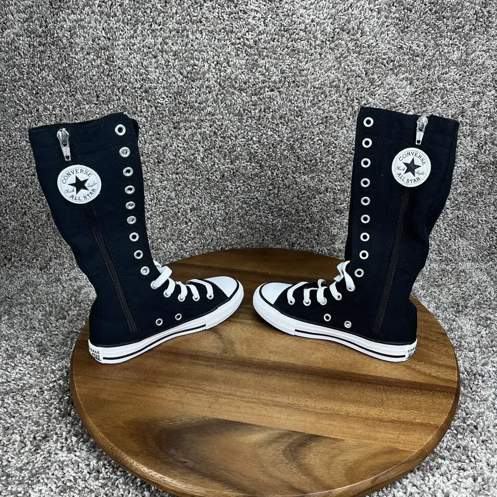 New Converse Chuck Taylor All Star XX Hi Knee High Black Boots Youth Size 11 Kid